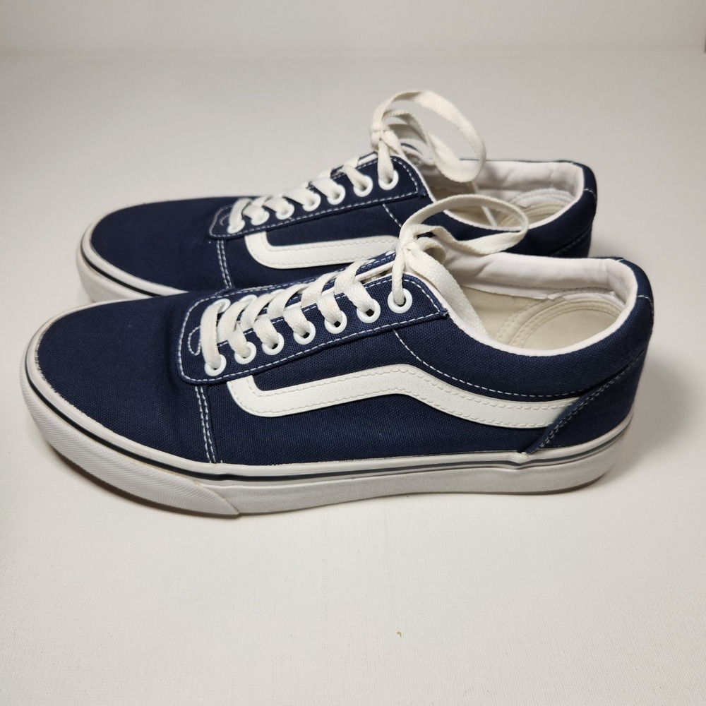 VANS Unisex Skater Sneakers Size Mens 8.5/‎ Womens 10 Blue / White Stripe
